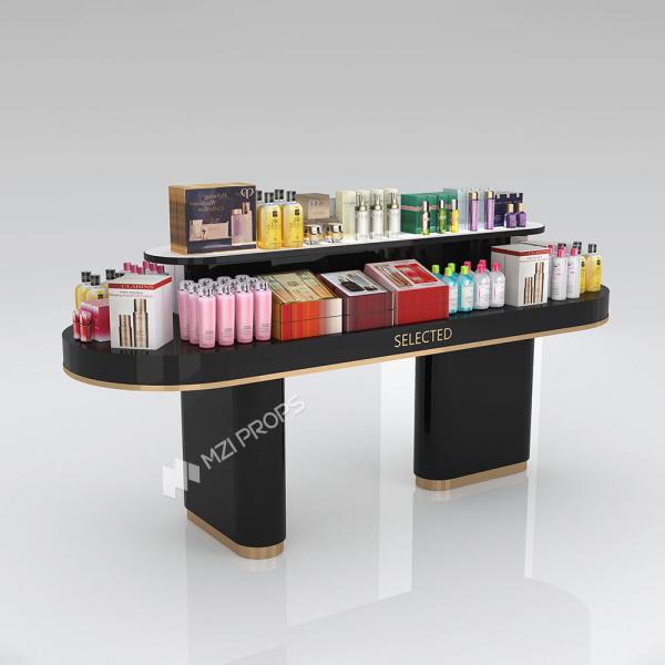 黒と金 木製 美容展示台 多機能化粧品店 ステンド 化粧品店 インテリアデザイン