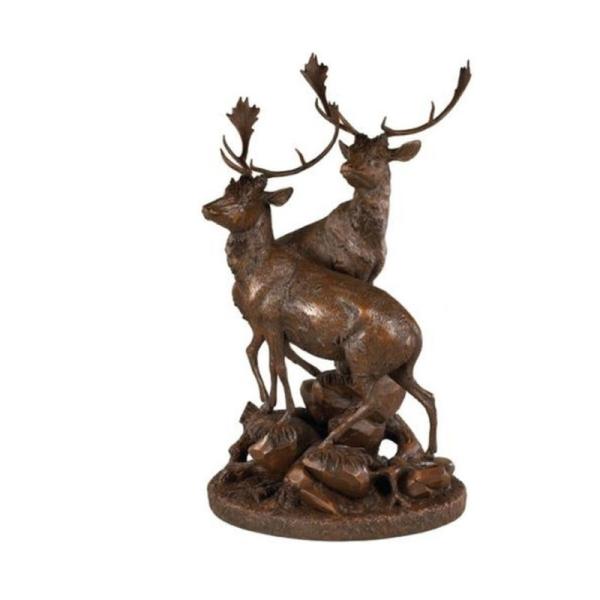 Casting Metal Life Size Deer Lawn Ornaments / Bronze Deer Sculpture