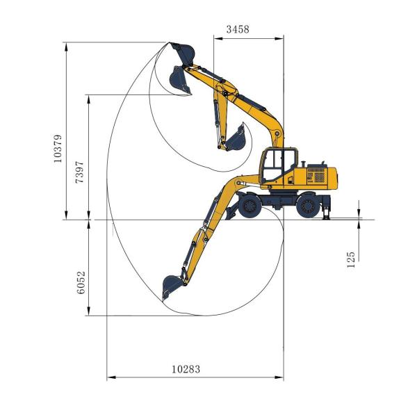 Экскаватор на колесах двигателя CUMMINS H9215 Приемлемый OEM/ODM