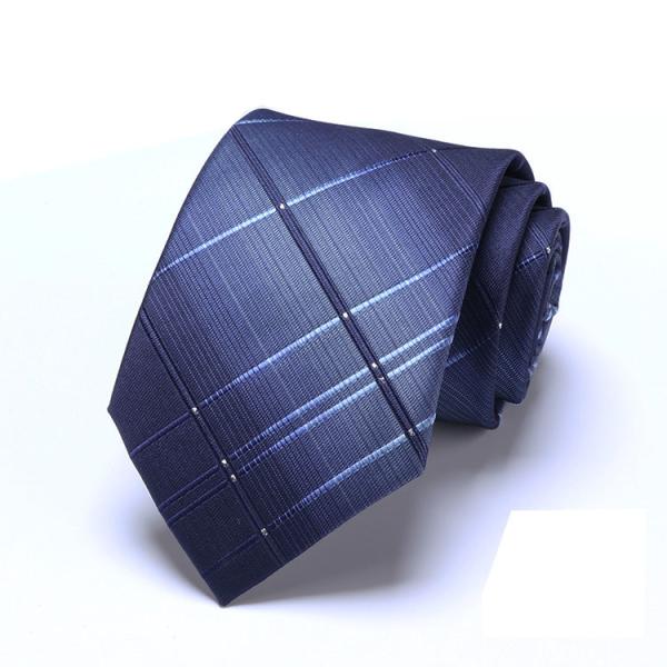 Fashion 100% Silk Necktie Navy Blue Stripe  Business Neck  Ties