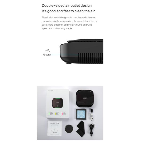 PM2.5 Дисплей Автомобильный очиститель воздуха Портативный рабочий стол Мини-комната В автомобилях Очищение загрязнителей воздуха USB-очиститель воздуха