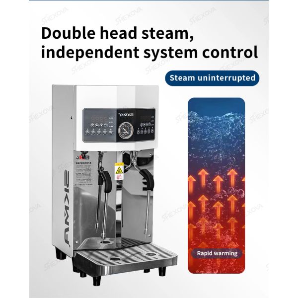 Fully Automatic Control Panel Double Steam Milk Foaming Machine For Coffee Shop