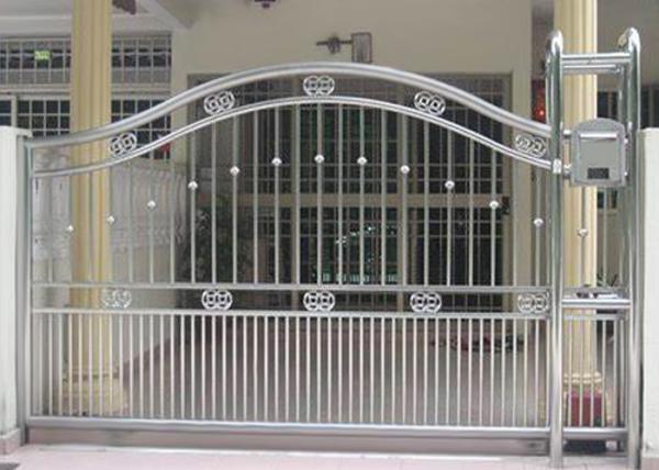 Smooth Surface Stainless Steel Security Doors , Modern Steel Front Doors With Nameplate Logo