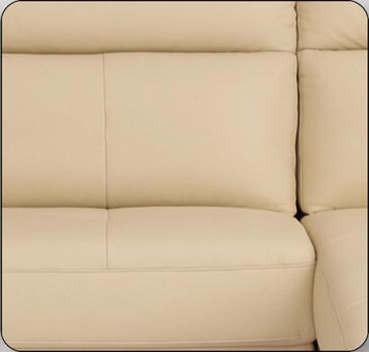 Beige Leather Sectional Sleeper Sofa For Small House / Home Furniture Living Room