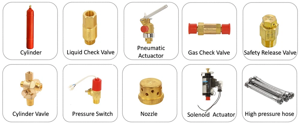 Automatic CO2 Gas Flooding System - Pipe Network Type with 60s Rapid Extinguishing and 42kg Gas Capacity