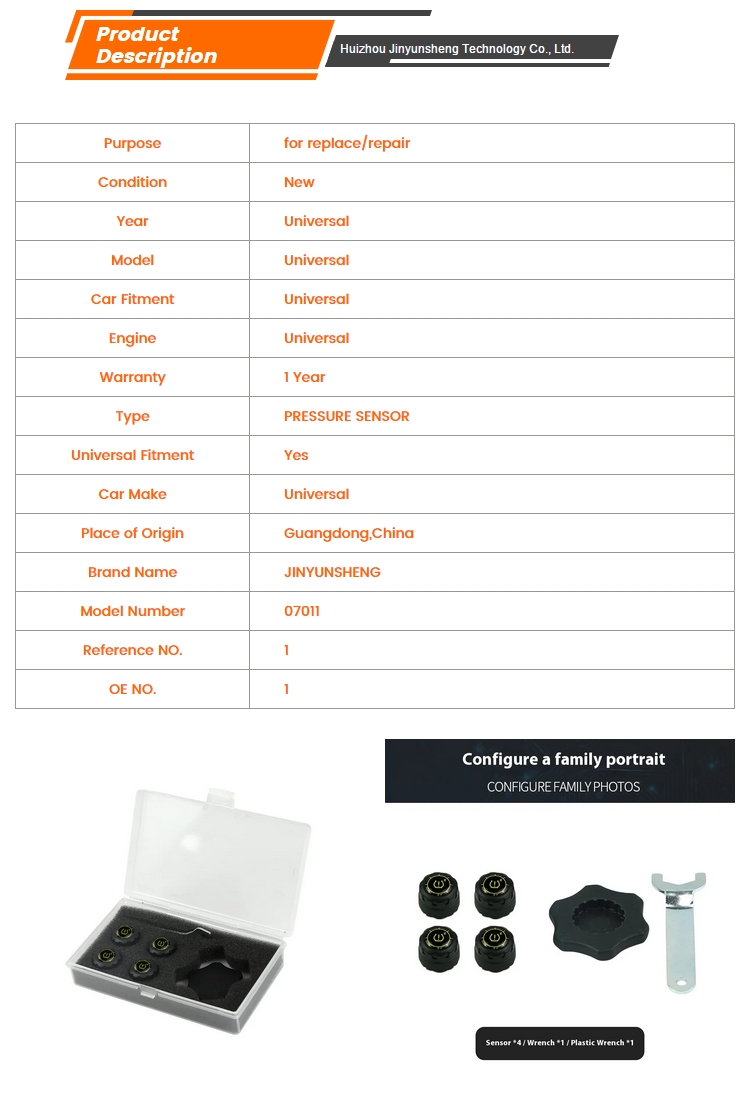 Customized Smart Wireless Pressure Sensor with 1 Year Warranty for Two-Wheel Motorcycles and Cars-Universal Fitment New
