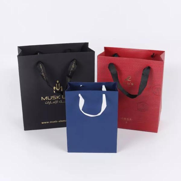 Customized Logo Printed Gift Carrier Bags Personalized Glossy Lamination