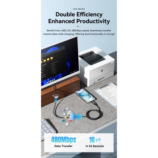 ESSAGER ES-X45 Series Quick Charge 240W USB C to USB C Cord