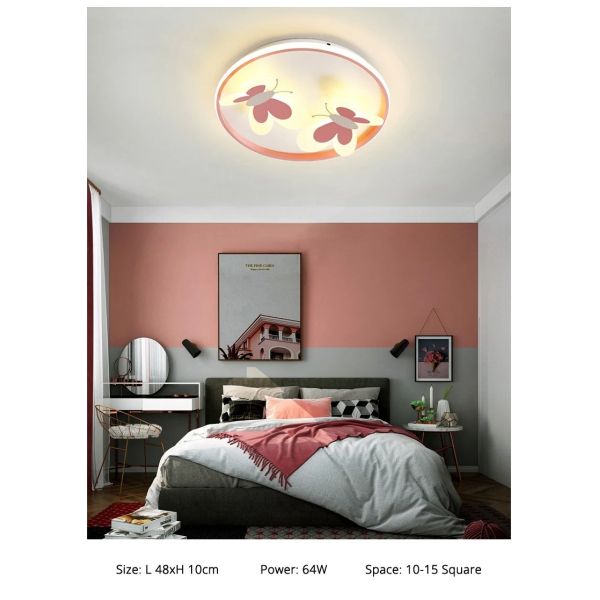 girl bedroom lamp Indoor Study Salon Creative Decorative pink Butterfly ceiling lamp(WH-MA-301)