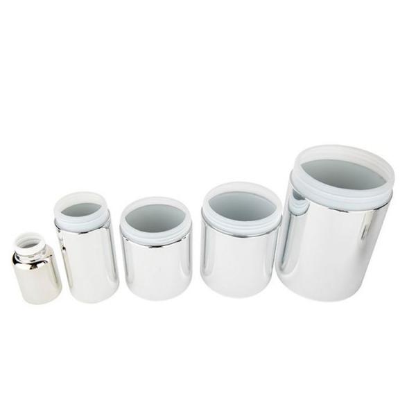 Customized Sports Nutrition Packaging Food Grade Plastic Material Silver Metalized Protein Powder Canister