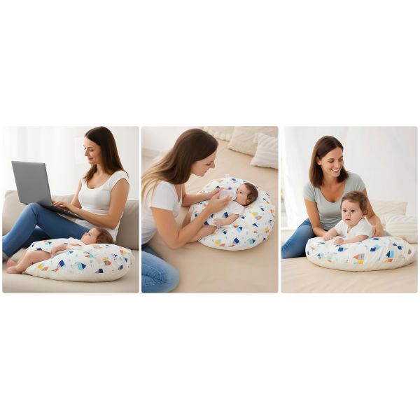 Baby Nursing Pillow for Breastfeeding Infant Feeding Pillow with Soft Removable Cover Ajustable & Portable
