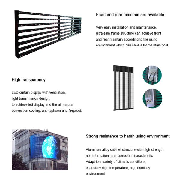 See-through P31.25 LED Curtain Display Led Billboard Led video wall