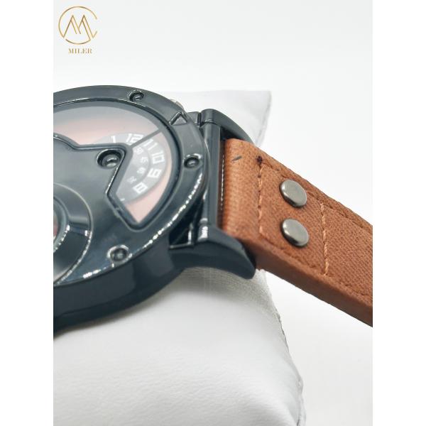 Montres à quartz créatives avec courroie en cuir denim durable pour adolescents