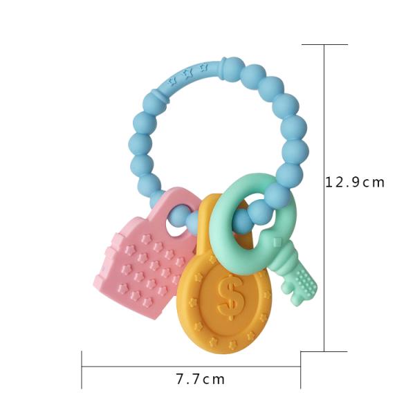 Clip amistoso Ring Teether del pacificador de la categoría alimenticia de los productos del silicón del bebé de Eco