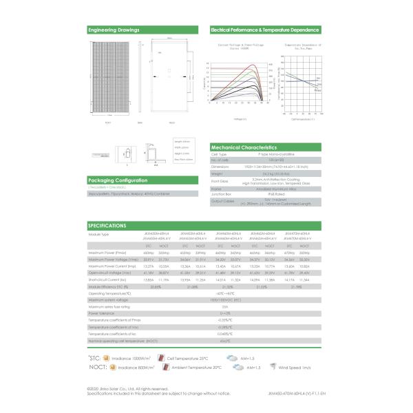 Jinko Tiger Pro 60HC P-Type Mono Solar Panel 450W 465W 470W Jinko Солнечный фотоэлектрический модуль 450wp