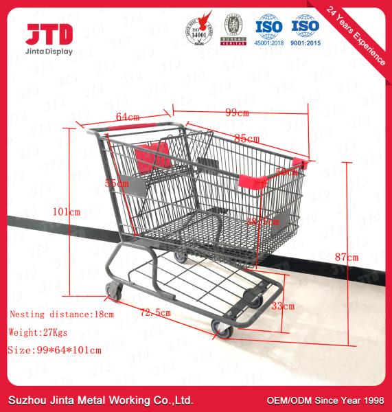 Carrinho de compras de aço resistente do trole 180L do shopping do supermercado do OEM