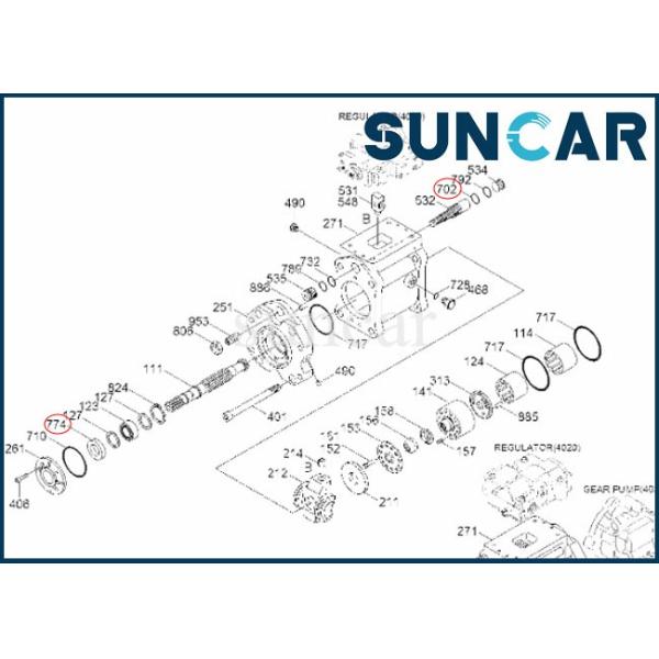 HYUNDAI Hydraulic Pump Repair Kit XJBN-00971 Hydraulic Pump Main Pump Seal Kit