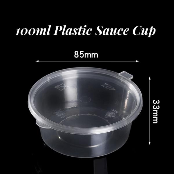 Custom Logo 35ml/50ml/75ml/100ml PP Plastic Cup Disposable Sauce Cup with Plastic Lid