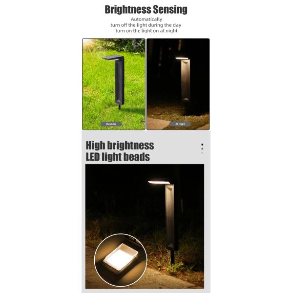 LED Solar Bollard Garden Lights for Solar Powered Outdoor Pathway Decoration Landscape