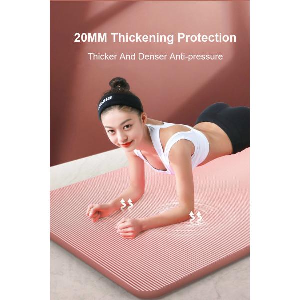 Beginner Gym Pilates Exercise 20mm Widened Lengthened Home Fitness Non Slip NBR Yoga Mat
