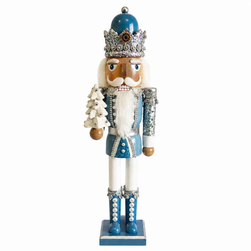 Custom Blue Silver Winter King Nutcracker