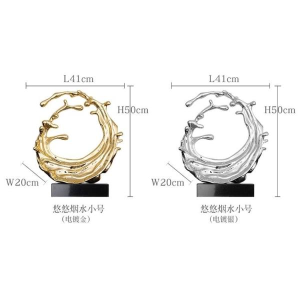 Gold Mirror Resin Art Sculpture Spray Modern Art Metal Sculptures Lobby Decoration