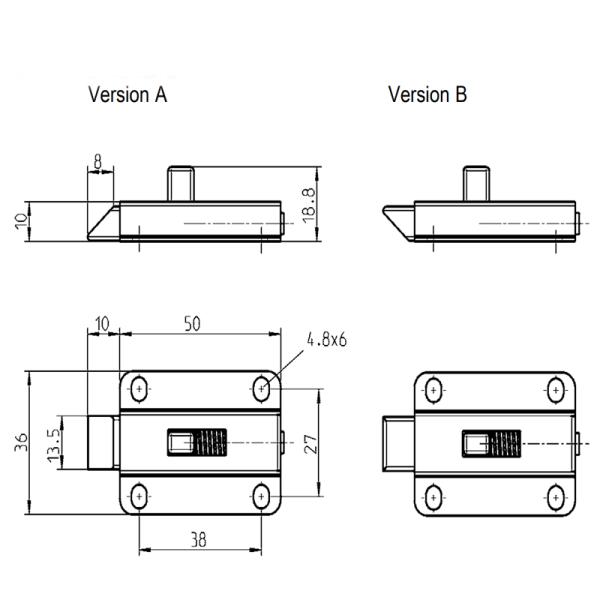 Стальной замок защелки весны сплава цинка A3, весна углерода стальная гальванизированная - нагруженная защелка болта скольжения