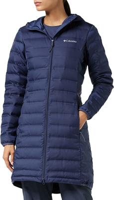 Navy Blue Columbia Lake 22 Down Long Hooded Jacket Autumn Winter