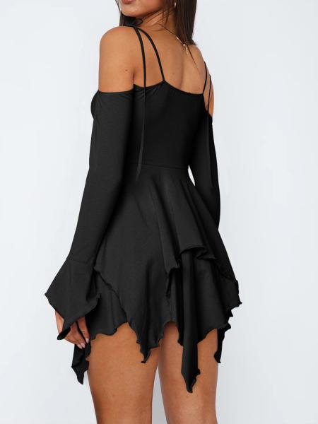 Namoro Solid Halterneck Vestido Clássico Ruffle Rim Vestido Casual Para Mulheres Vestidos de Noiva
