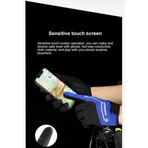 Full Finger Sports Touch Screen Gloves with Custom Shock Absorption and Non-slip Style