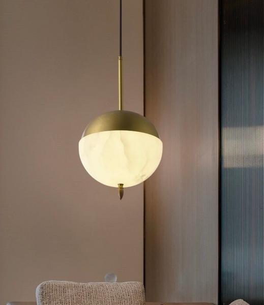 Luxury Nordic Marble Pendant Light Home Decoration Villa Living Room Spherical Chandelier Bedroom Coffee Shop Alabaster Lamp