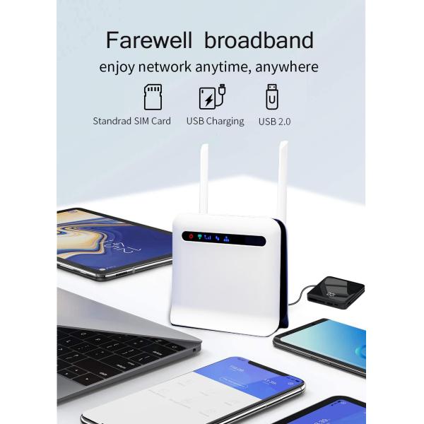 300 Мбит/с беспроводный 4G Wi-Fi маршрутизатор с внешней антенной 2 Гбит Флэш 1 Гбит DDR2
