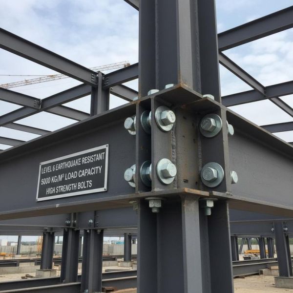 Level 6 Earthquake Resistant Industrial Steel Structures with 5000 Kg/m² Load Capacity and High Strength Bolts