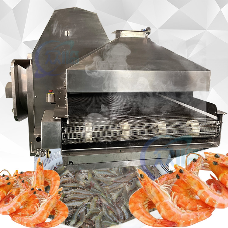 Multitudinous Shrimp Processing Equipment 700KG/H Automatic Shrimp Cooker