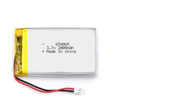 High Discharge Lipo Battery Pack , 654065 3.7v 2000mAh 7.4Wh Lithium Polymer Battery