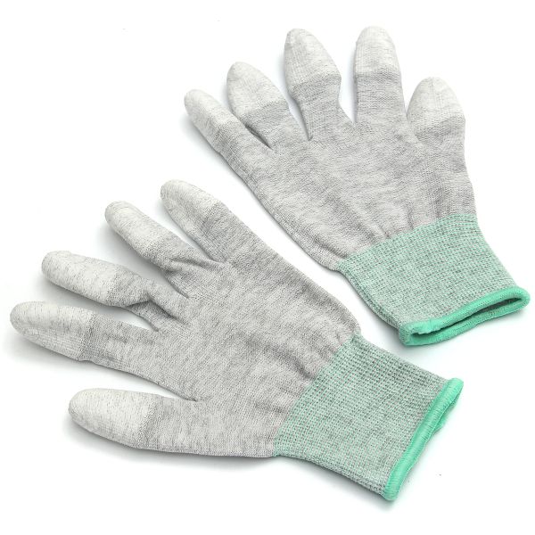 ESD Top Fit Glove Factory ESD Laboratory Antistatic Carbon Fiber PU Palm Fit Gloves ESD Gloves