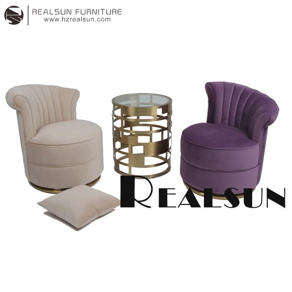 Home Velvet Fabric H75cm Living Room Sofa Chair