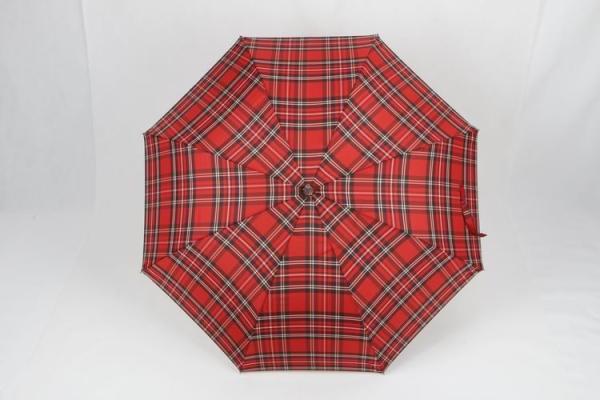 27 Inch Manual Windproof Golf Umbrellas Red Tartan Fabric Acrylic Handle