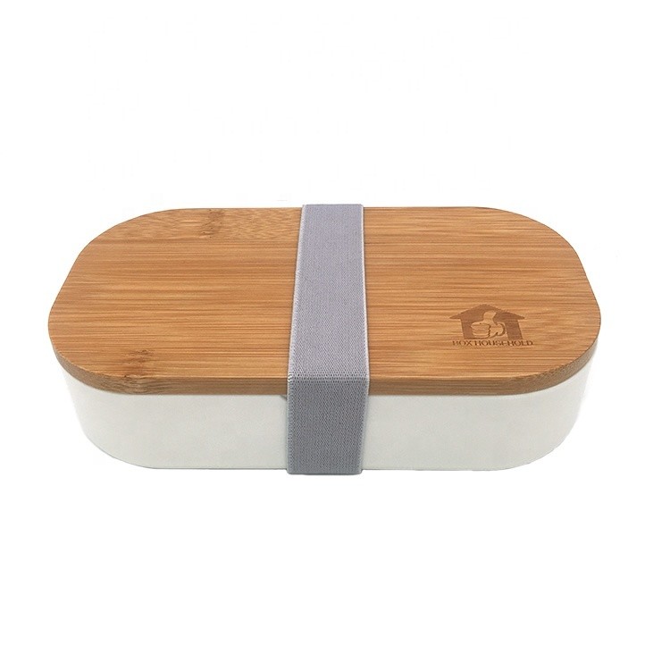 Pink 1-Layer Bamboo Lid Custom Eco Fridge Plastic Food Grade Bento Lunch Box for Kids