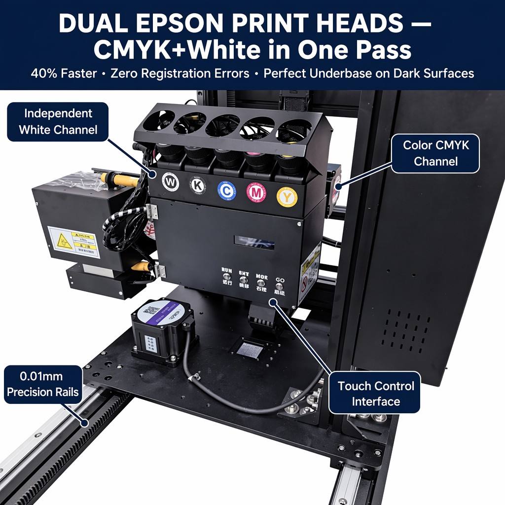 High Definition Sharp Text Industrial Cabinet UV Wall Printer  Dual Epson Heads Automatic Vertical Mural Machine