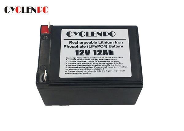 LED Light 12v 12ah Lifepo4 Battery , Lithium Iron Phosphate Deep Cycle Battery For Solar Street Light