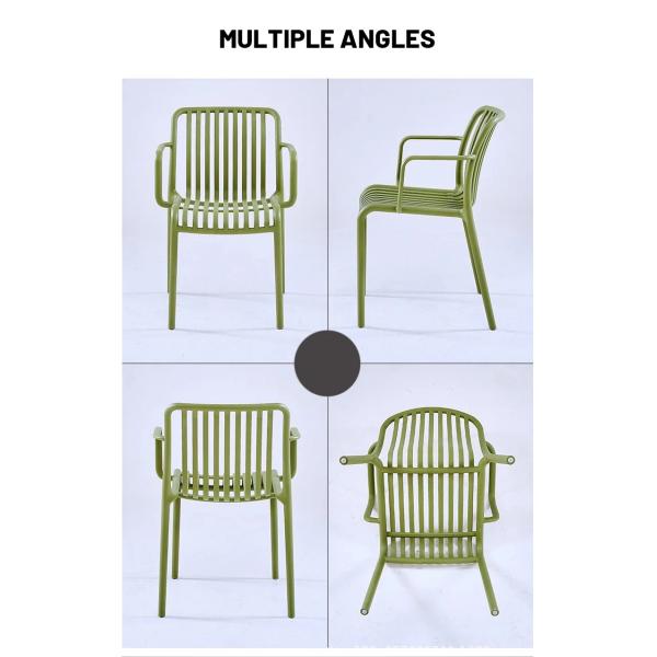 Red Plastic Garden Dining Chairs Nordic Stackable Black Plastic Armchair