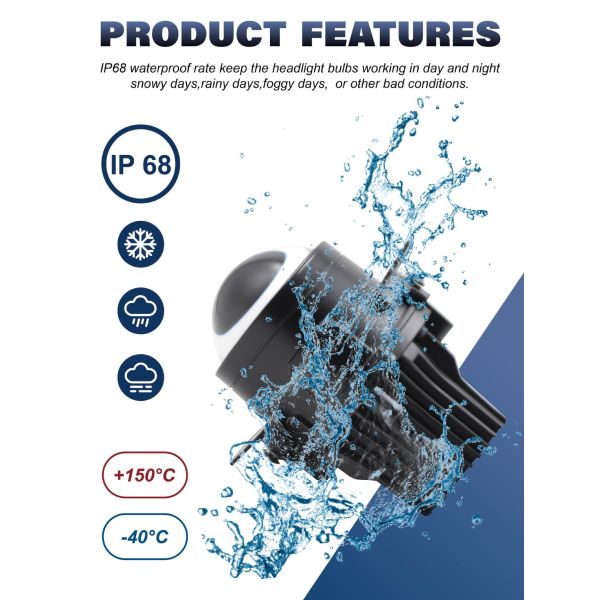 2.5 Inch LED Fog Projector Lamp 45W Focused Output 6000K Universal Use