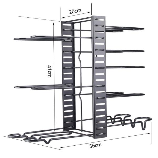 Functional Foldable Iron Rack for Kitchen Cutting Board Storage No-Punch Installation