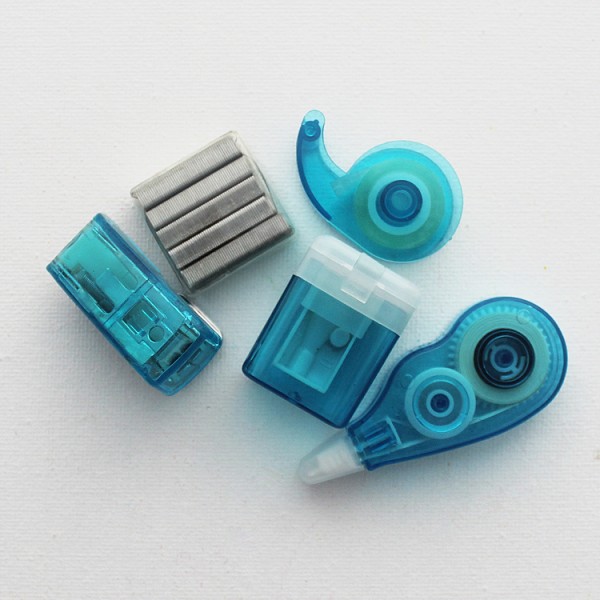 Wholesale High Quality Cute Color Correction Tape Stapler Sharpener Stationery Set for Students
