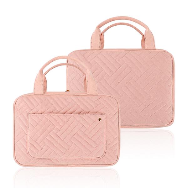 Hanging Toiletry Organizer Bag Travel Pink Camping Carry On 7.4x3x11 Inch