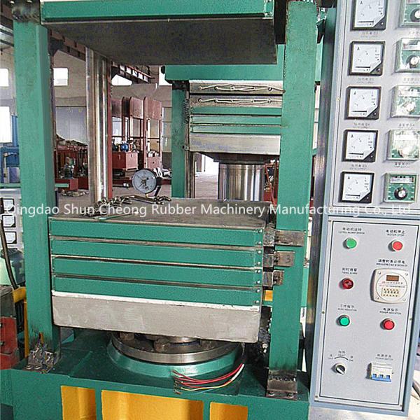 Factory Direct Supply 0.25 MN Total Pressure Plate Vulcanizing Press with 125 mm Daylight and 4 Working Layers for Rubber Sole