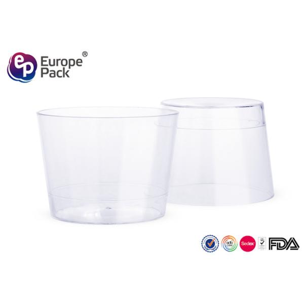 Recycle Food Packing Disposable Plastic Dessert Cup 190Ml Round Shape