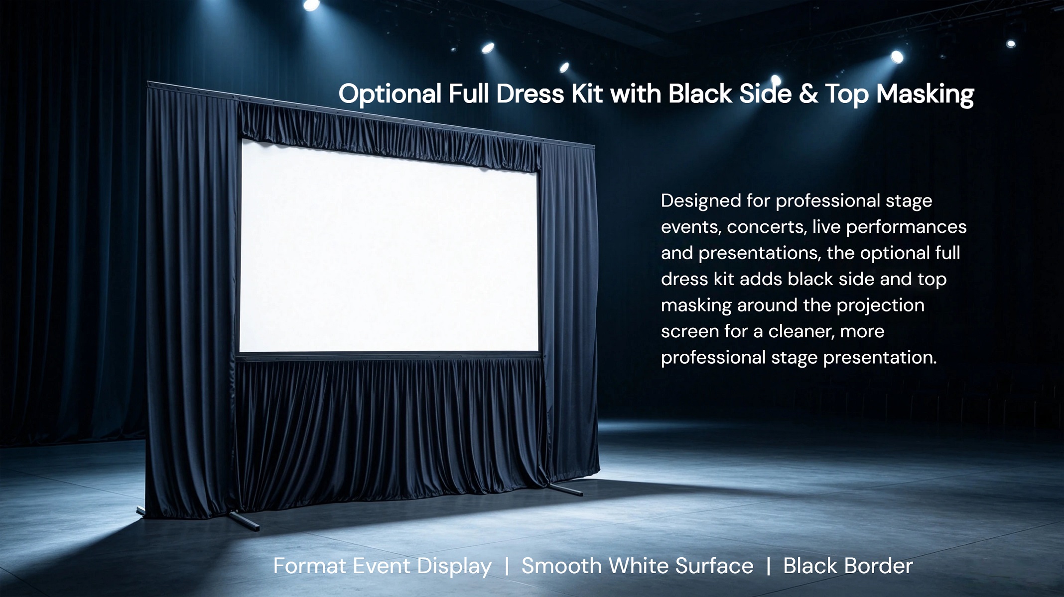 Customizable Fast Fold Projection Screen with Replaceable Screen Fabric and Reinforced Large-Size Frames