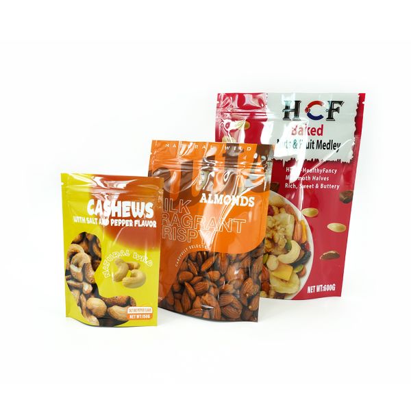 Zipper Top Custom Printed Biodegradable Bag Customized Size Snack Nut Packaging Plastic Bag Holographic Mylar Food Pouch 3.5 280g